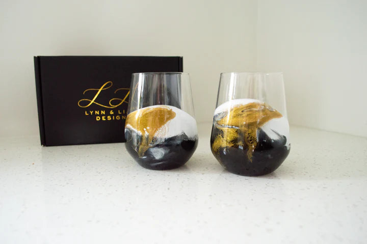 Resin Accented Wine and Entertaining Glasses