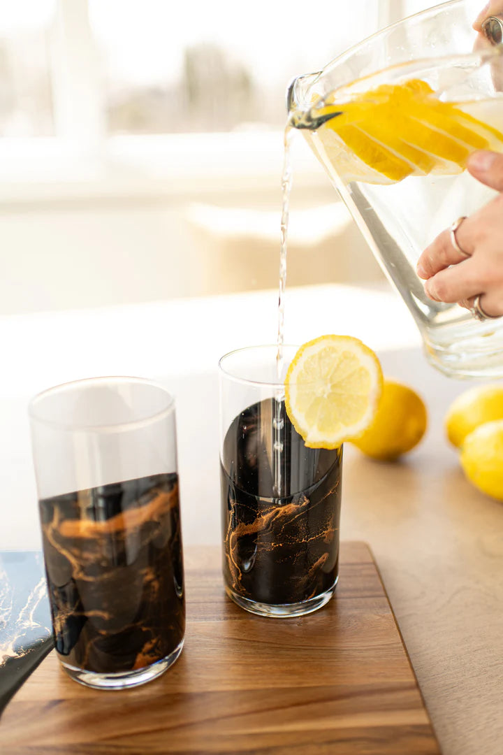 Resin Accented Highball Glasses