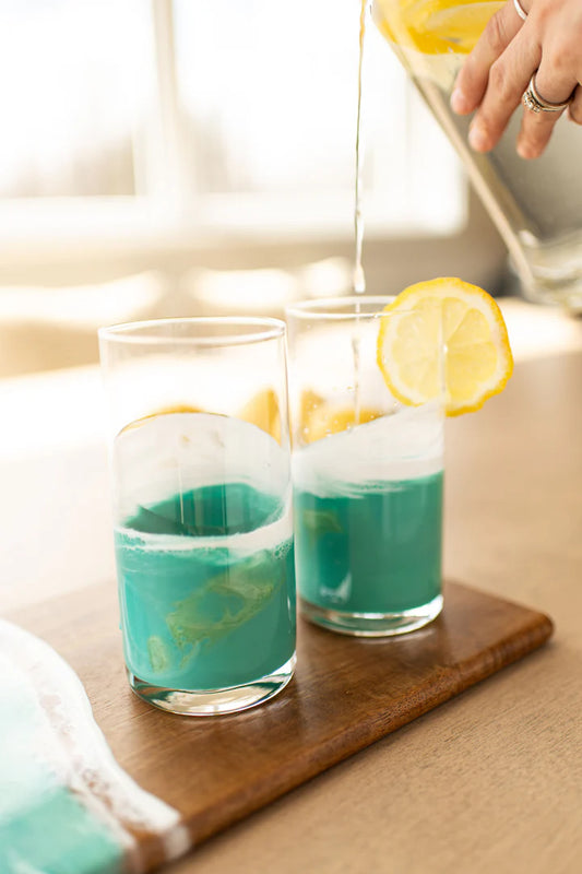 Resin Accented Highball Glasses