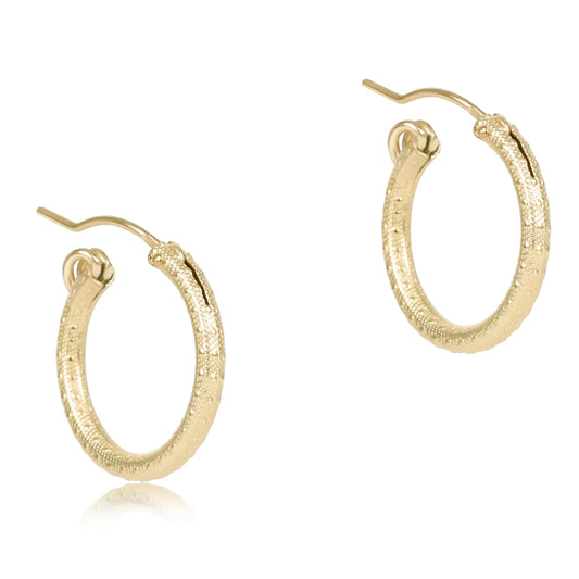 Round Gold 0.5" Hoop- Textured