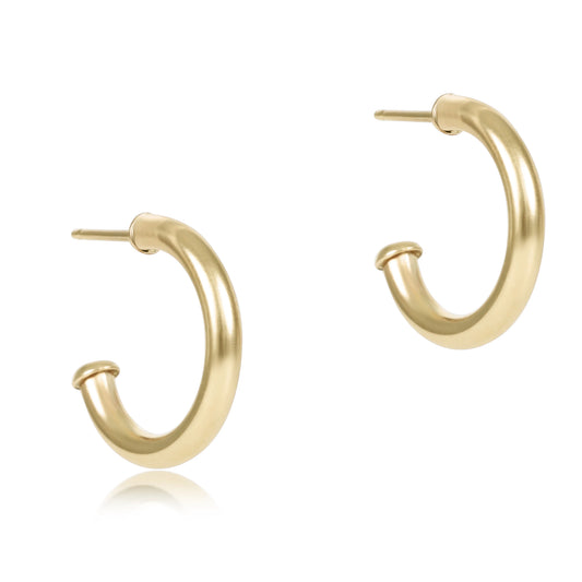 Round Gold 0.5" Post Hoop- 2mm Smooth
