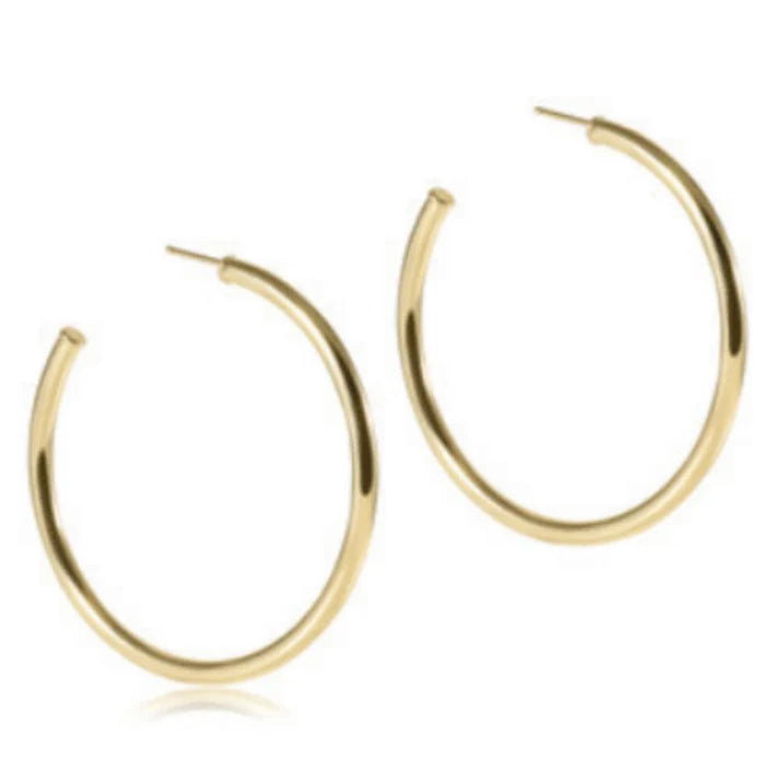 Round Gold 2" Post Hoop - 3mm