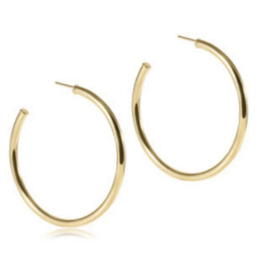 Round Gold 2" Post Hoop - 3mm