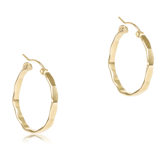 Scalloped Round Gold 1.25" Hoop- Smooth