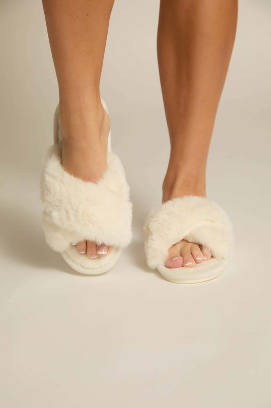 Furry Slides-Ivory