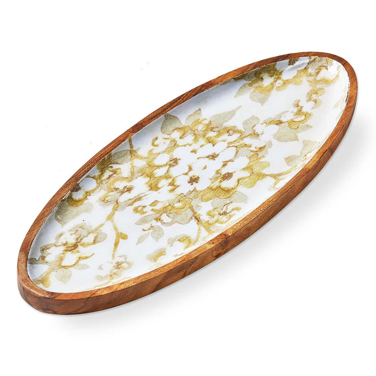 Magnolia Wood & Enamel Platter