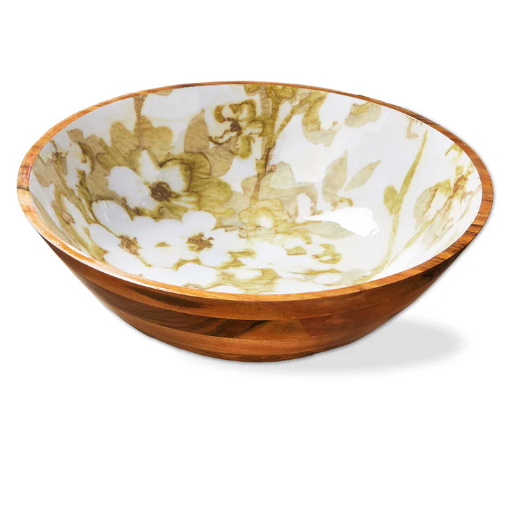 Magnolia Wood & Enamel Serve Bowl