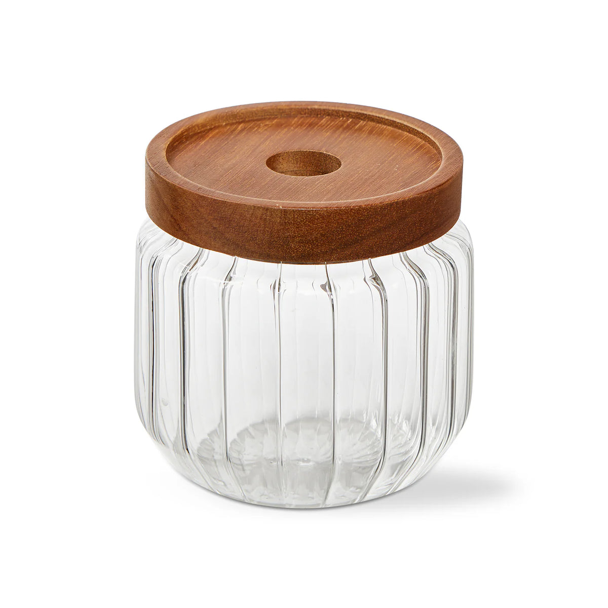 Ribbed Glass Canister Small
