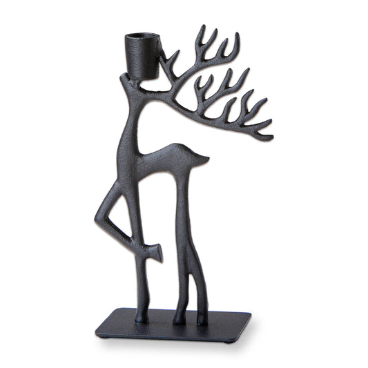 Forest Reindeer Gazing Up Taper Holder
