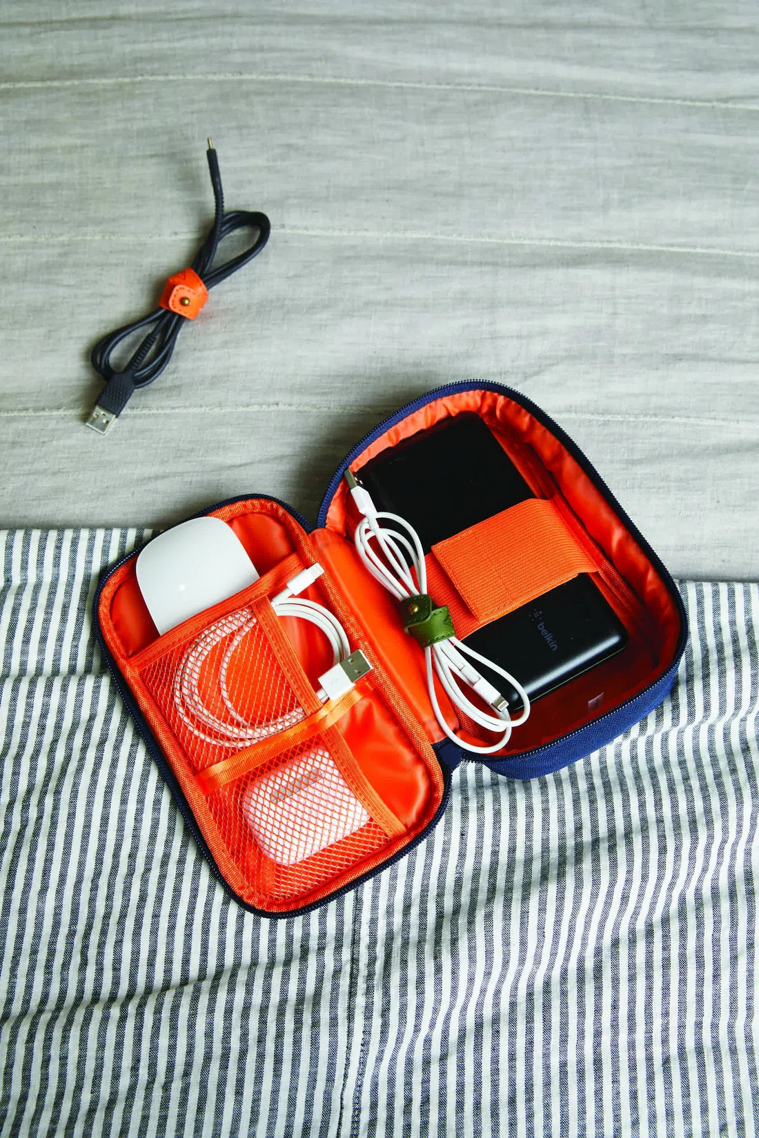 Tech Tidy Case Orange & Blue