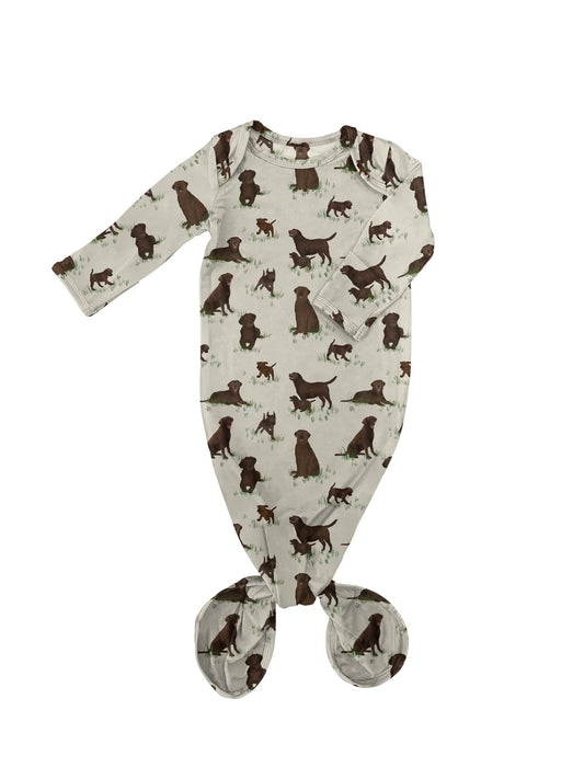 Knotted Infant Gown - Labradors