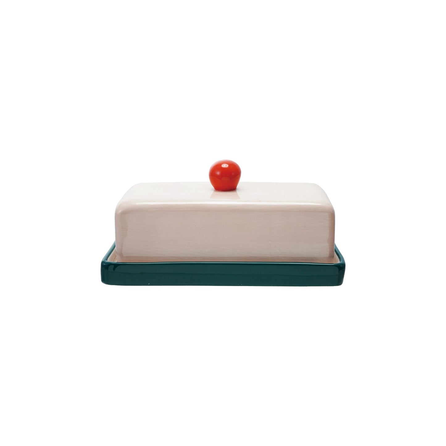 Stoneware Butter Dish, Multicolor