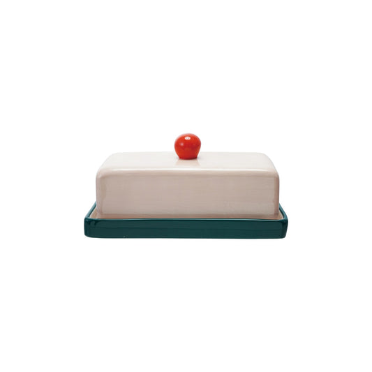 Stoneware Butter Dish, Multicolor