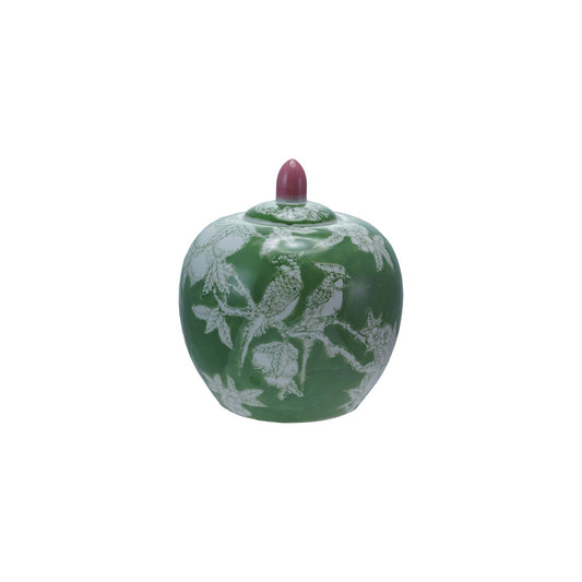 Stoneware Ginger Jar with Birds