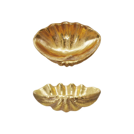 Oyster Decorative Resin Shell w/Gold Foil