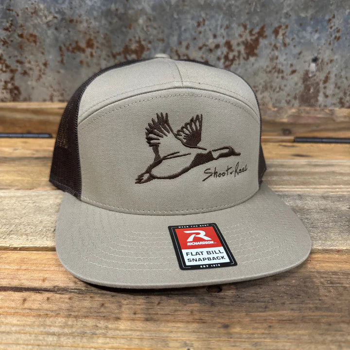 Seven Panel Richardson Trucker Mallard Outline Emrboidery