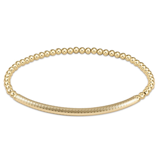 Bliss Bar Textured 3mm Bead Bracelet - Gold