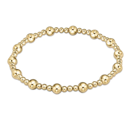 Classic Sincerity Pattern 6mm Bead Bracelet - Gold