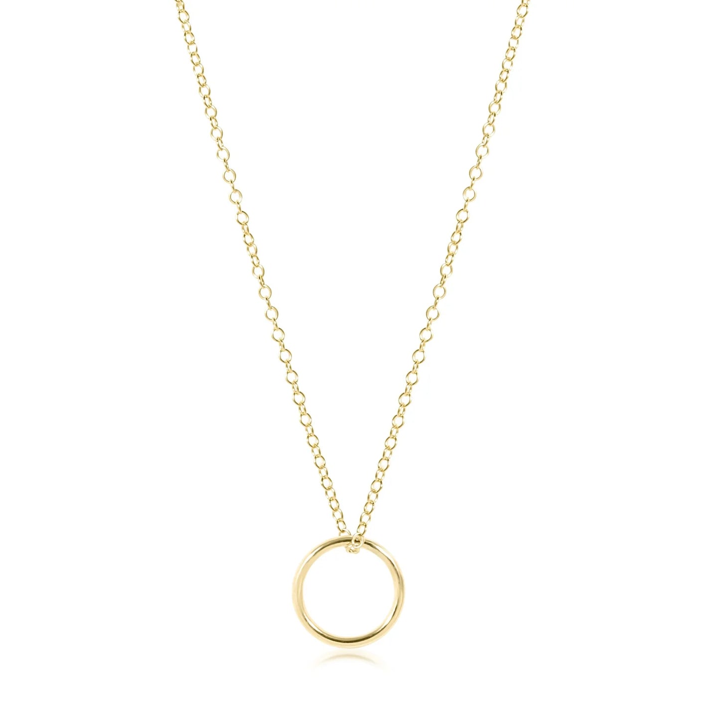 16" Necklace Gold-Halo Gold Charm