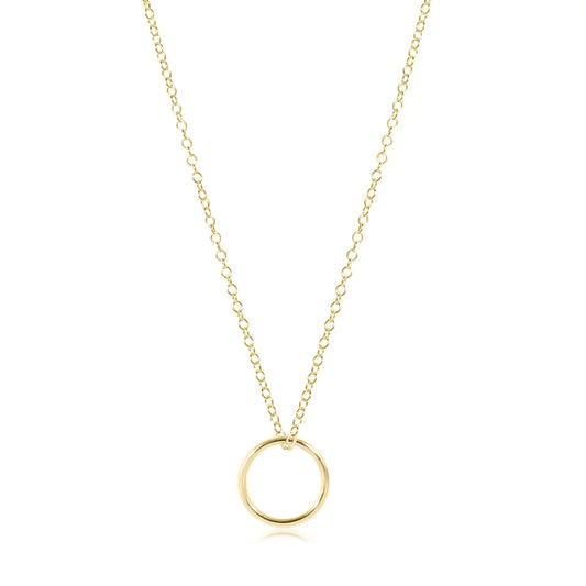 16" Necklace Gold-Halo Gold Charm