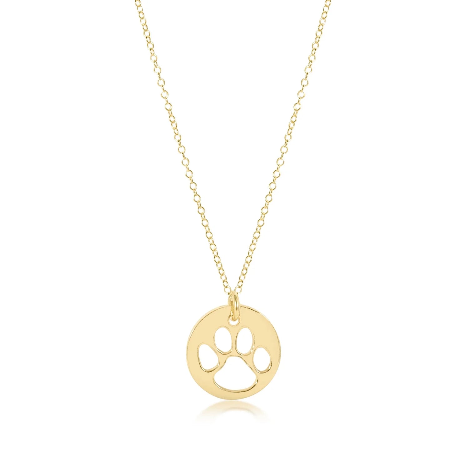 16" Necklace Gold- Paw Print Gold