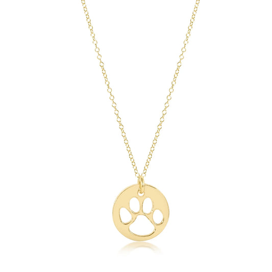 16" Necklace Gold- Paw Print Gold