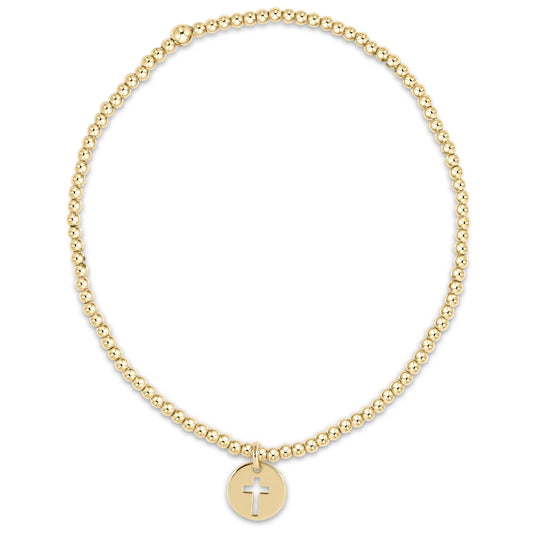 Classic Gold 2mm Bracelet- Blessed Small Gold Disc
