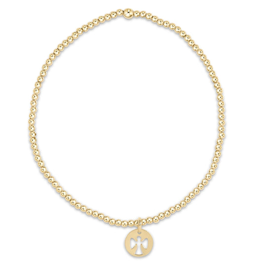 Classic Gold 3mm Bracelet - Gaurdian Angel Gold Disc