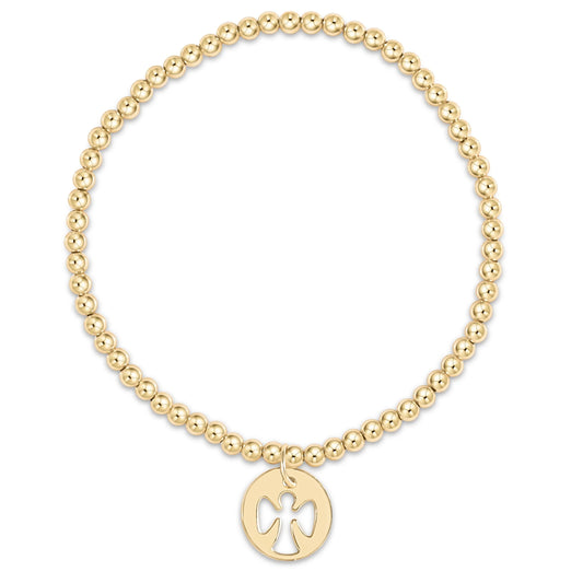 Extends Classic Gold 3mm Bracelet - Gaurdian Angel Gold Disc