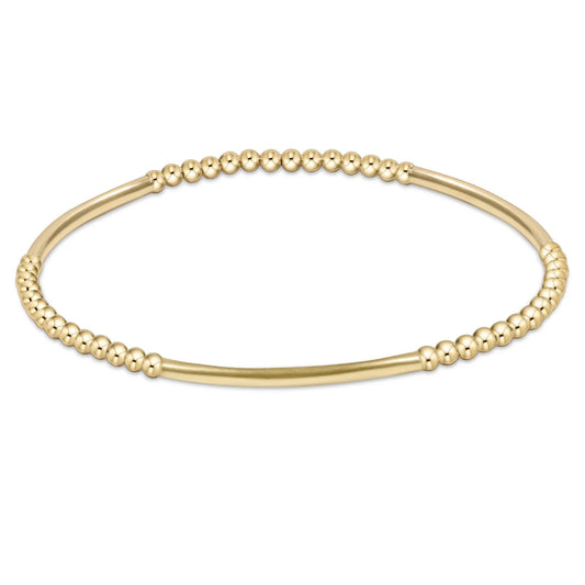 Bliss Bar Gold Pattern 2.5mm Bead Bracelet-Gold