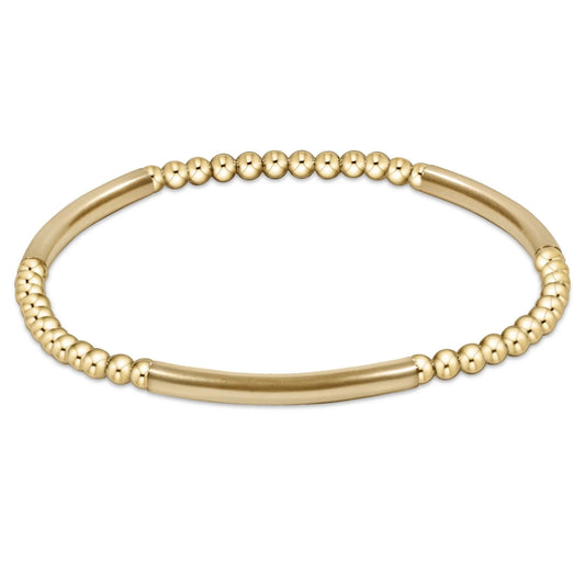 Bliss Bar Gold Pattern 3mm Bead Bracelet Gold