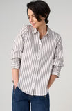 Adjustable Sleeve Button Front Woven Top