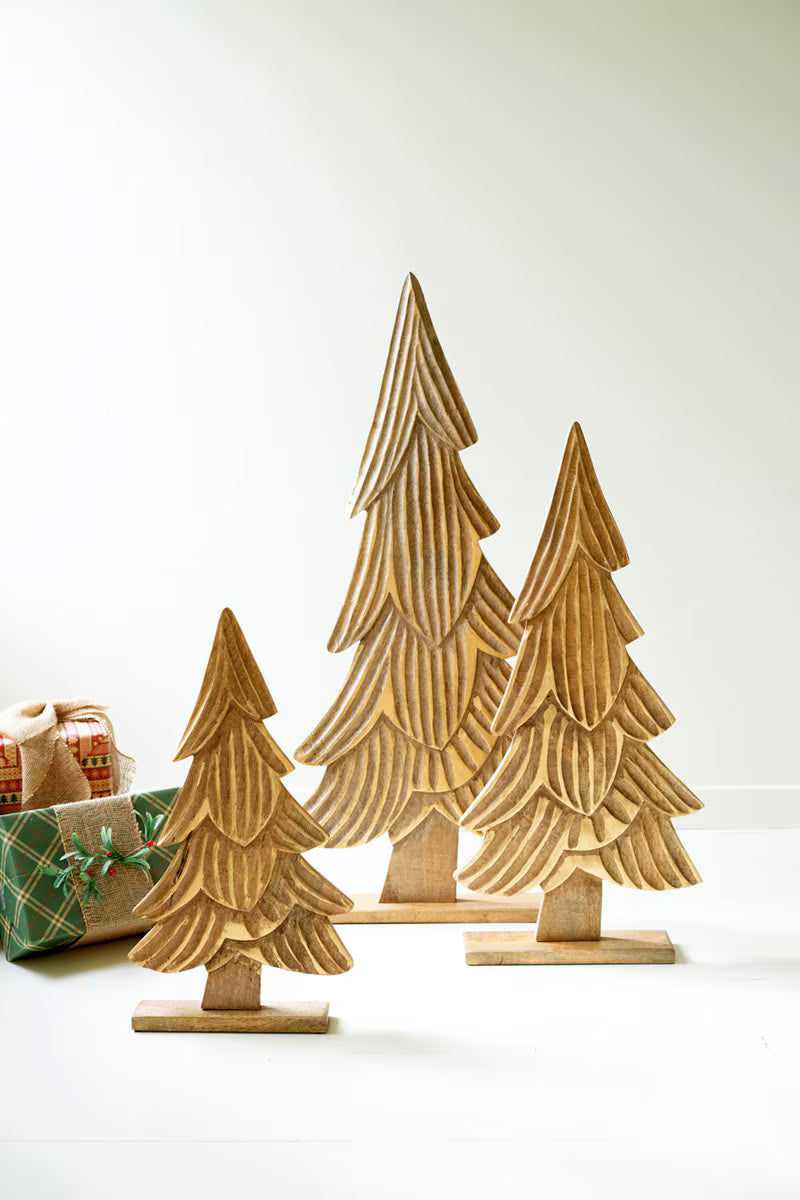 Set of 3 Wooden Christmas Trees
