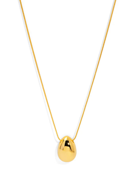 Teardrop Charm Short Necklace- Gold