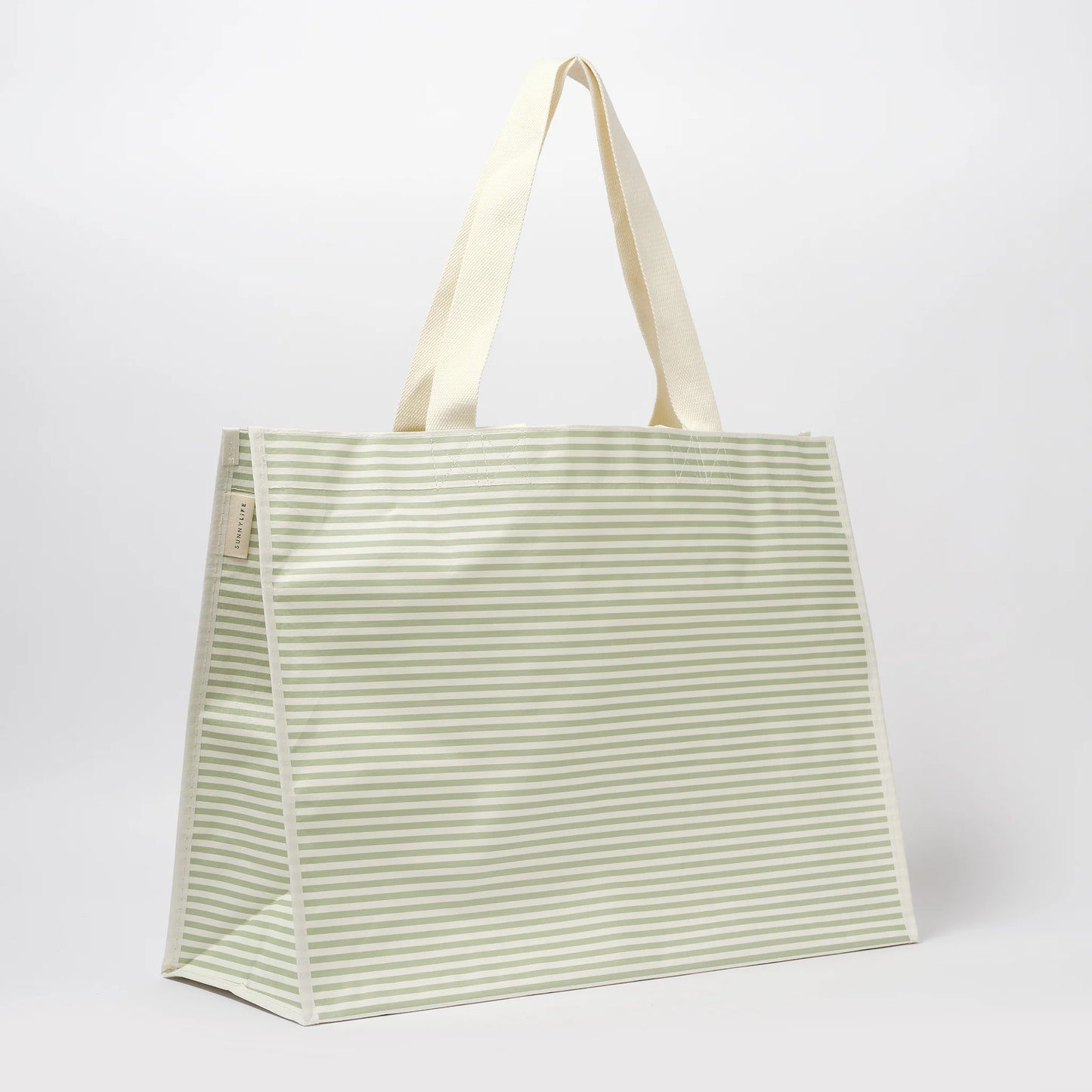 Carryall Beach Bag - La Palma Sage Stripes