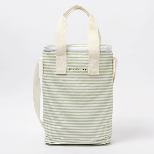 Light Cooler Drinks Bag - La Palma Sage Stripe
