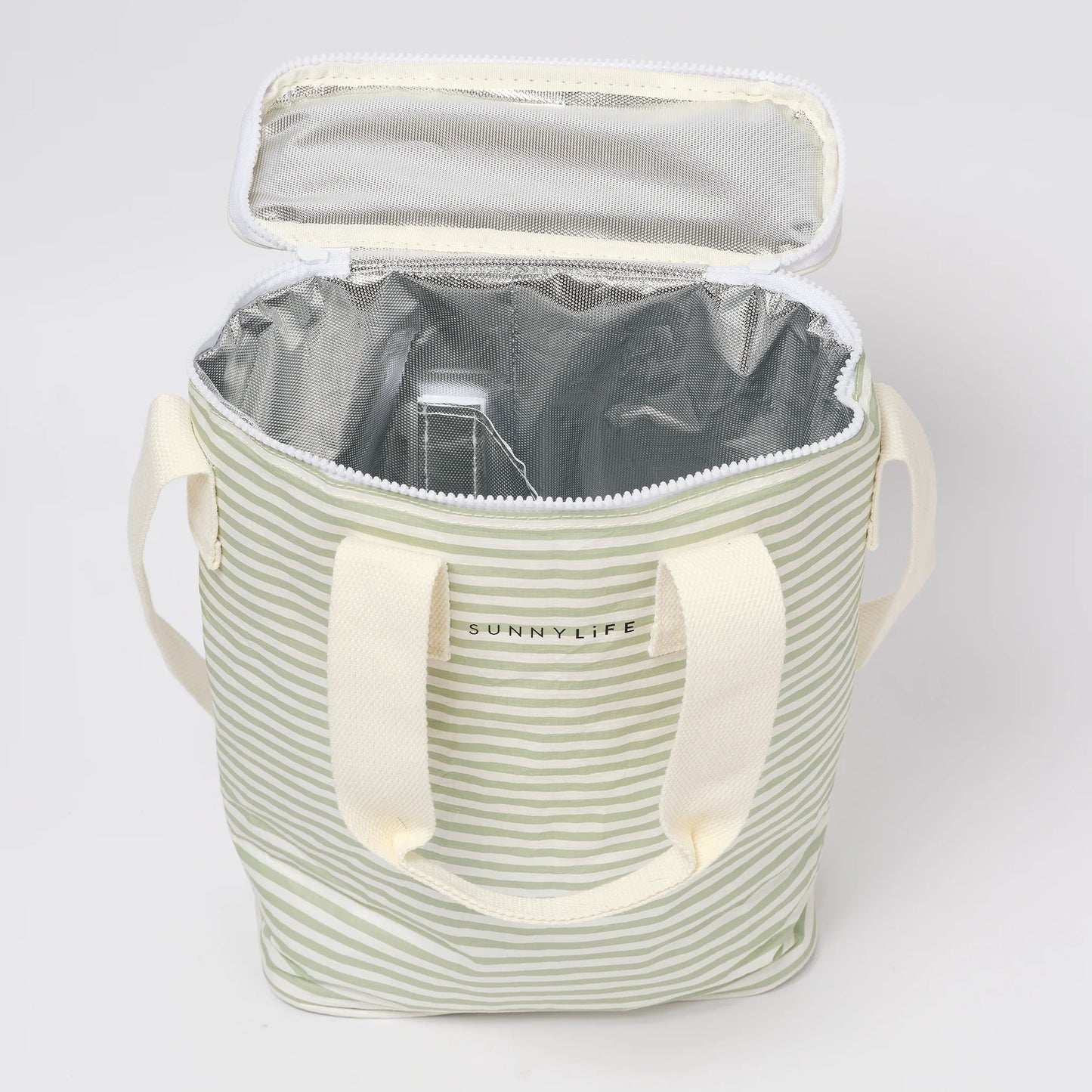 Light Cooler Drinks Bag - La Palma Sage Stripe