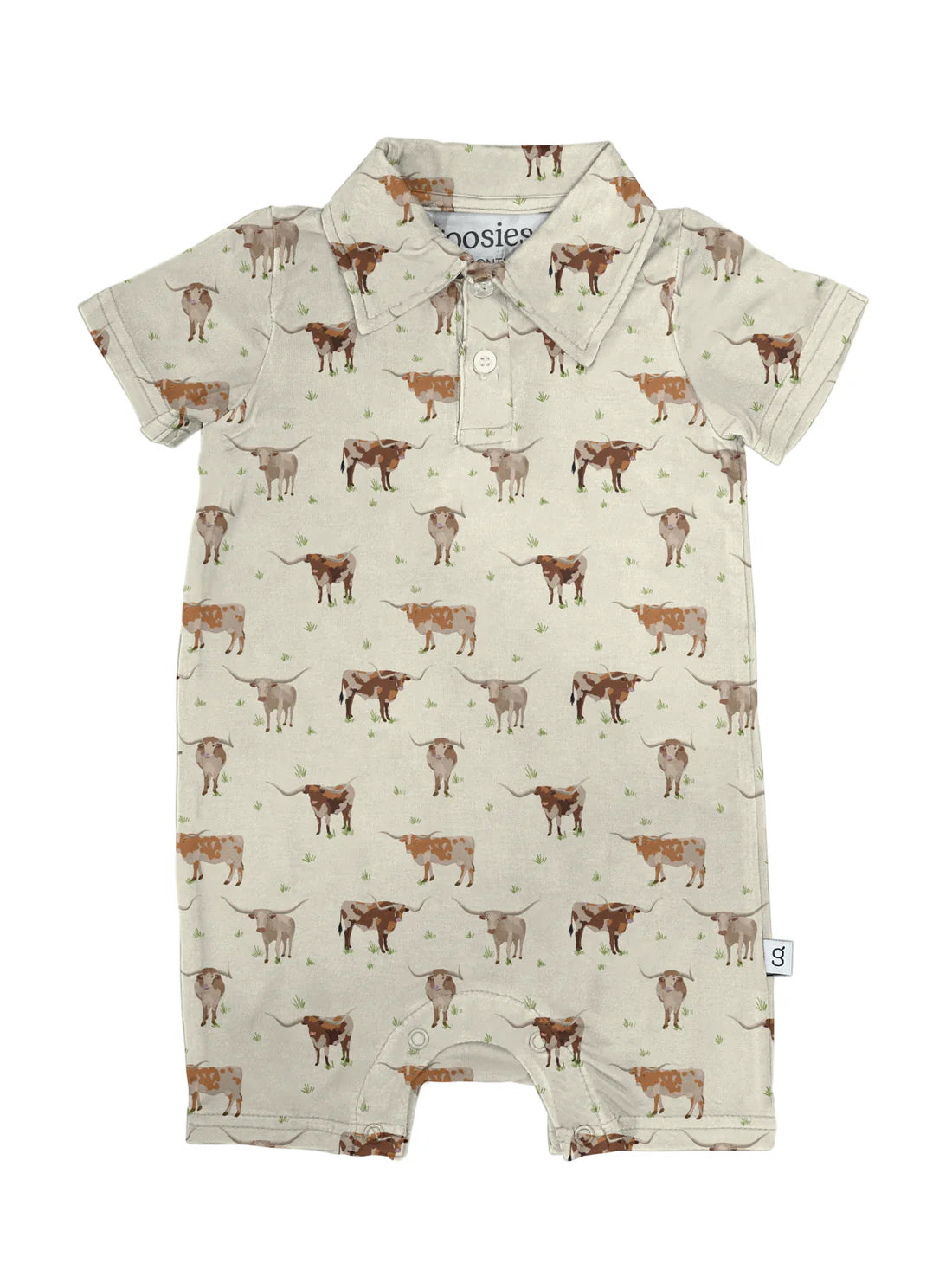 Longhorn Short Sleeve Polo Romper