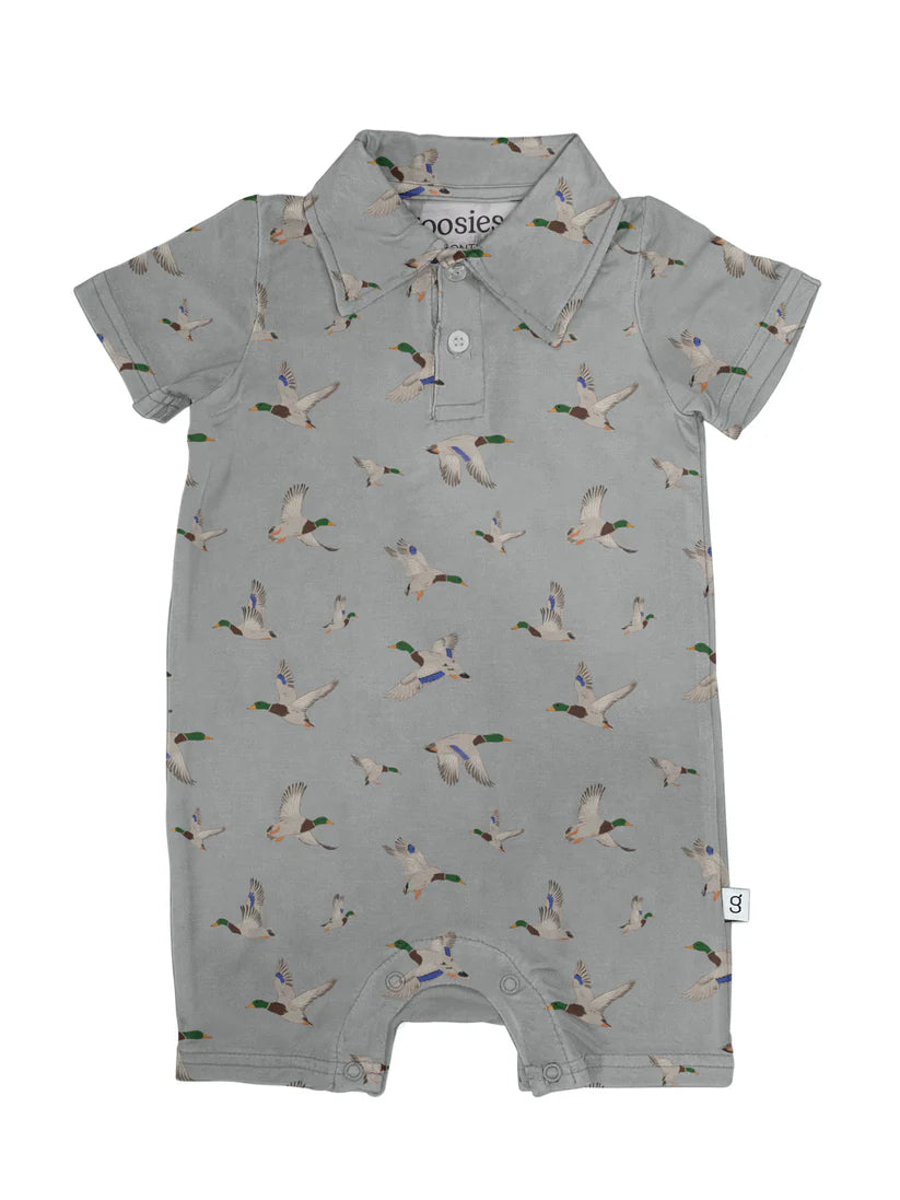 SS Polo Romper- Mallards