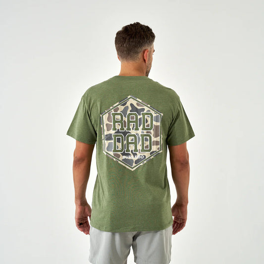 Short Sleeve Tee - Rad Dad Deer Camo - Heather Olive