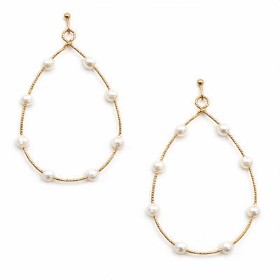 Stevie Earring - Gold Pearl
