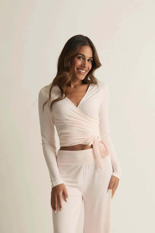 Studio Wrap Top-Oatmeal