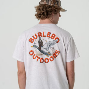 Adult Tee - Old School Duck Hunt Heather Navy