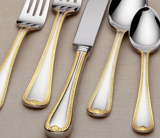 Vintage Jewel Gold 5 Piece Place Setting