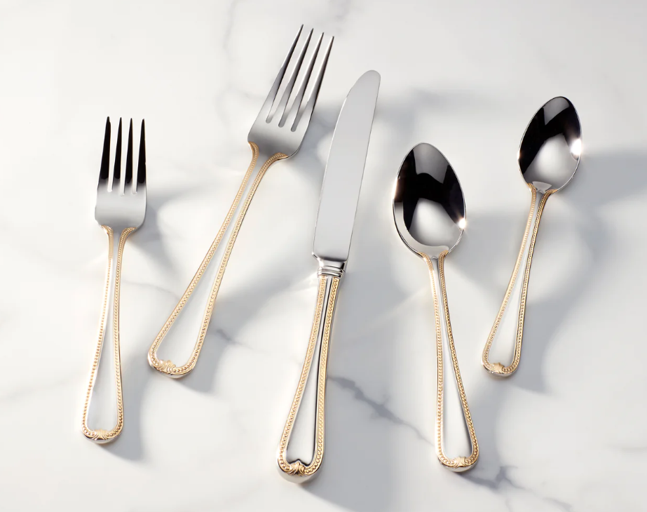 Vintage Jewel Gold 5 Piece Place Setting