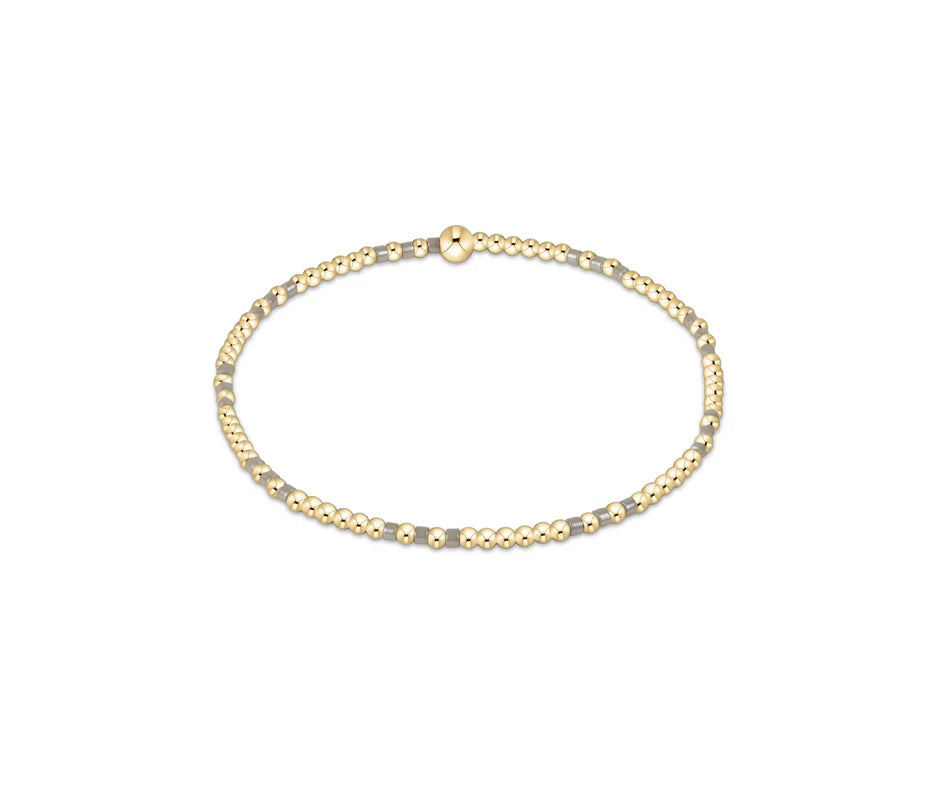 Hope Joy Pattern 2mm Bead Bracelet-Taupe with a Twist