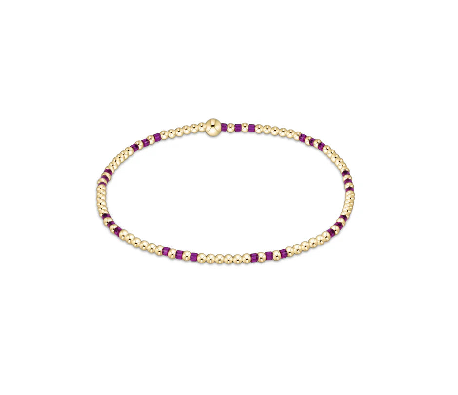 Hope Joy Pattern 2mm Bead Bracelet- Fuchsia