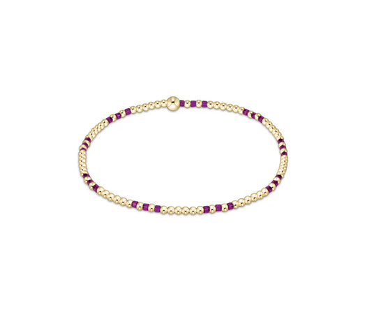 Hope Joy Pattern 2mm Bead Bracelet- Fuchsia