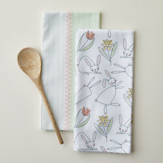 Bouncing Bunny Dishtowel - Set of 2