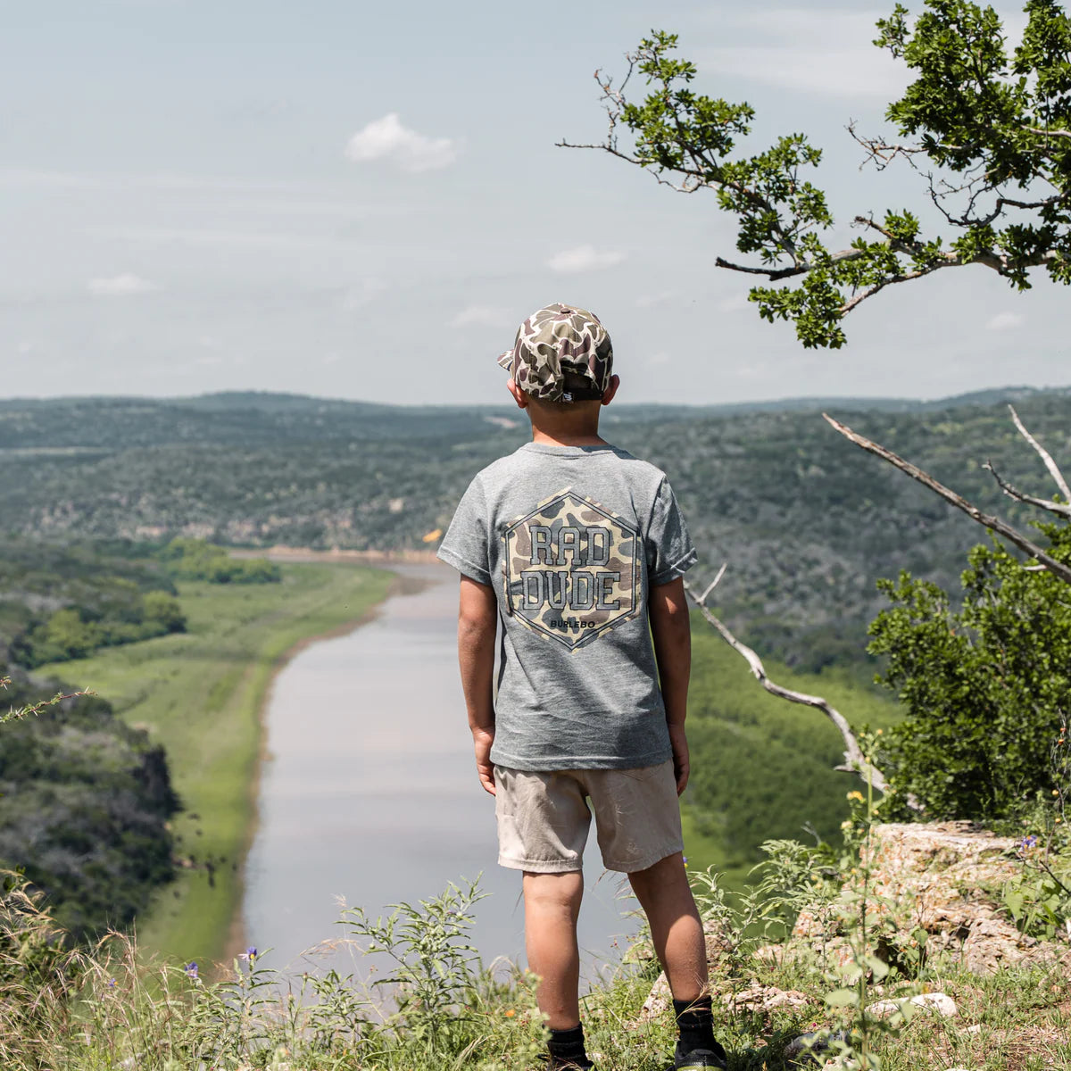 Youth Tee Rad Dude - Heather Olive Camo